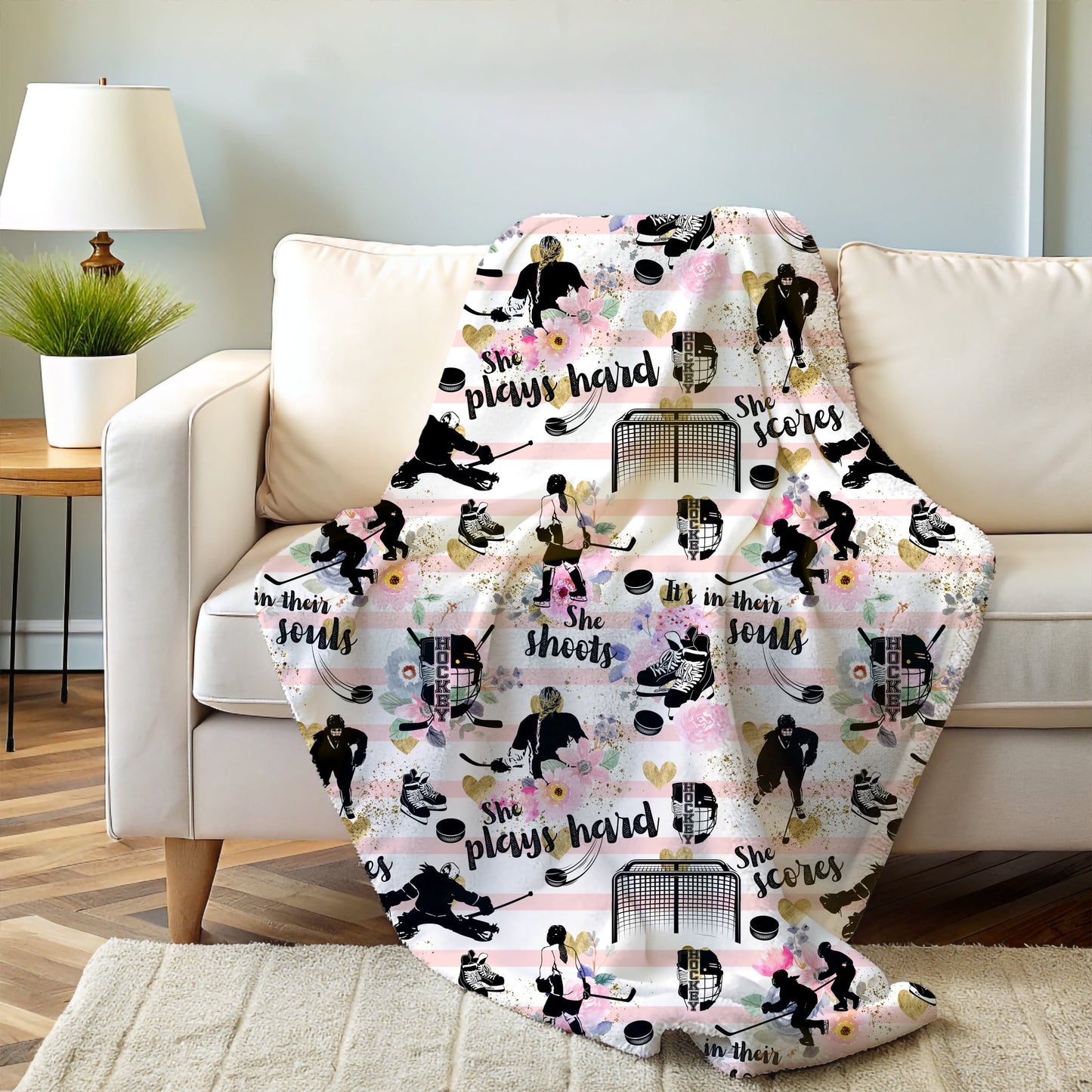 Girls Hockey Blanket