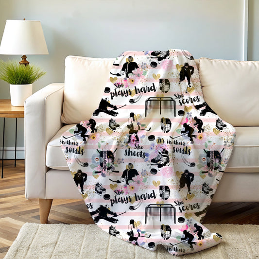 Girls Hockey Blanket