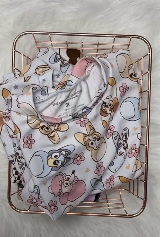 Bluey Pink Peeps Dolman Crew