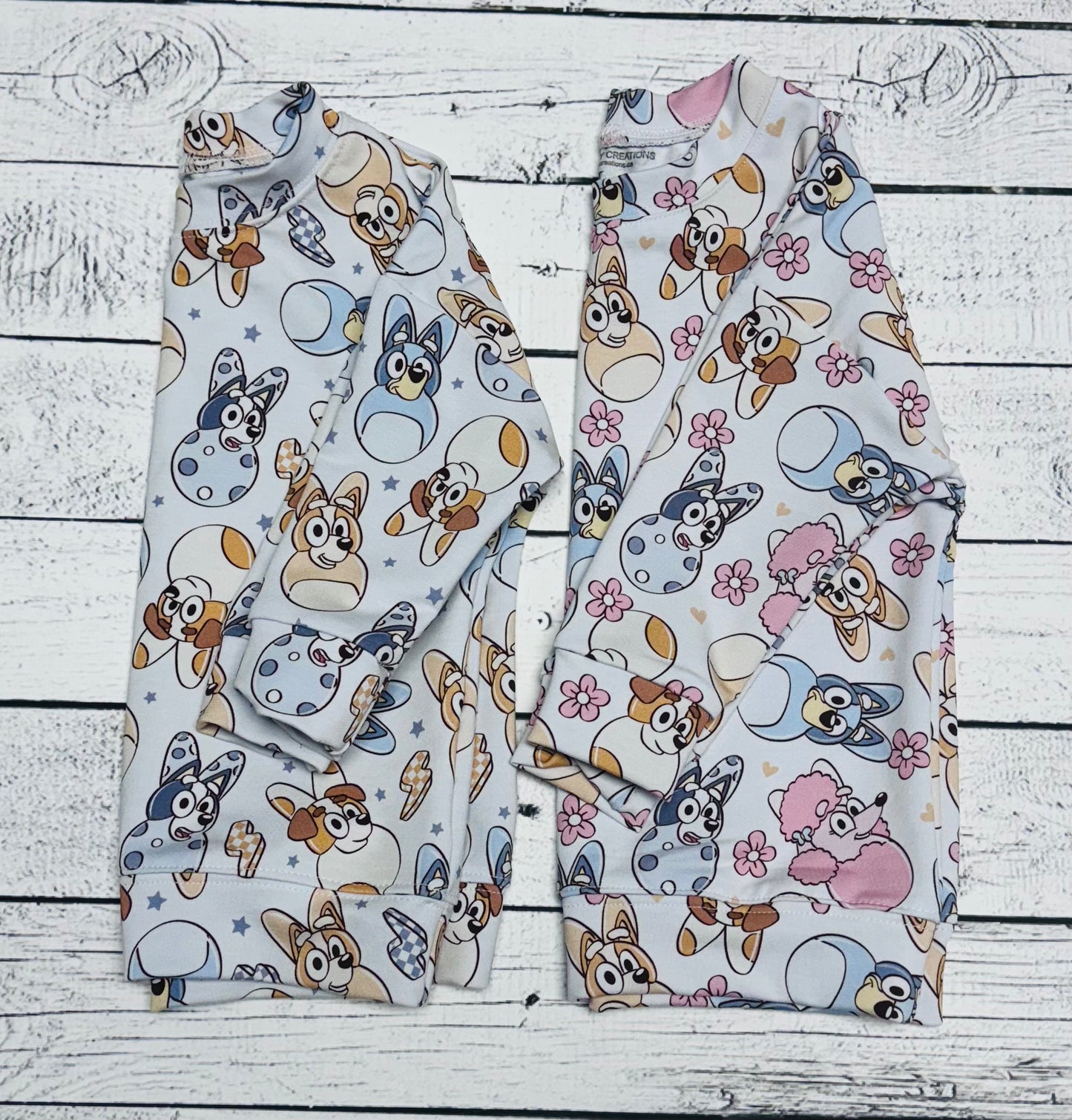 Bluey Pink Peeps Dolman Crew