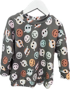 Mummy Face Print Dolman Crew